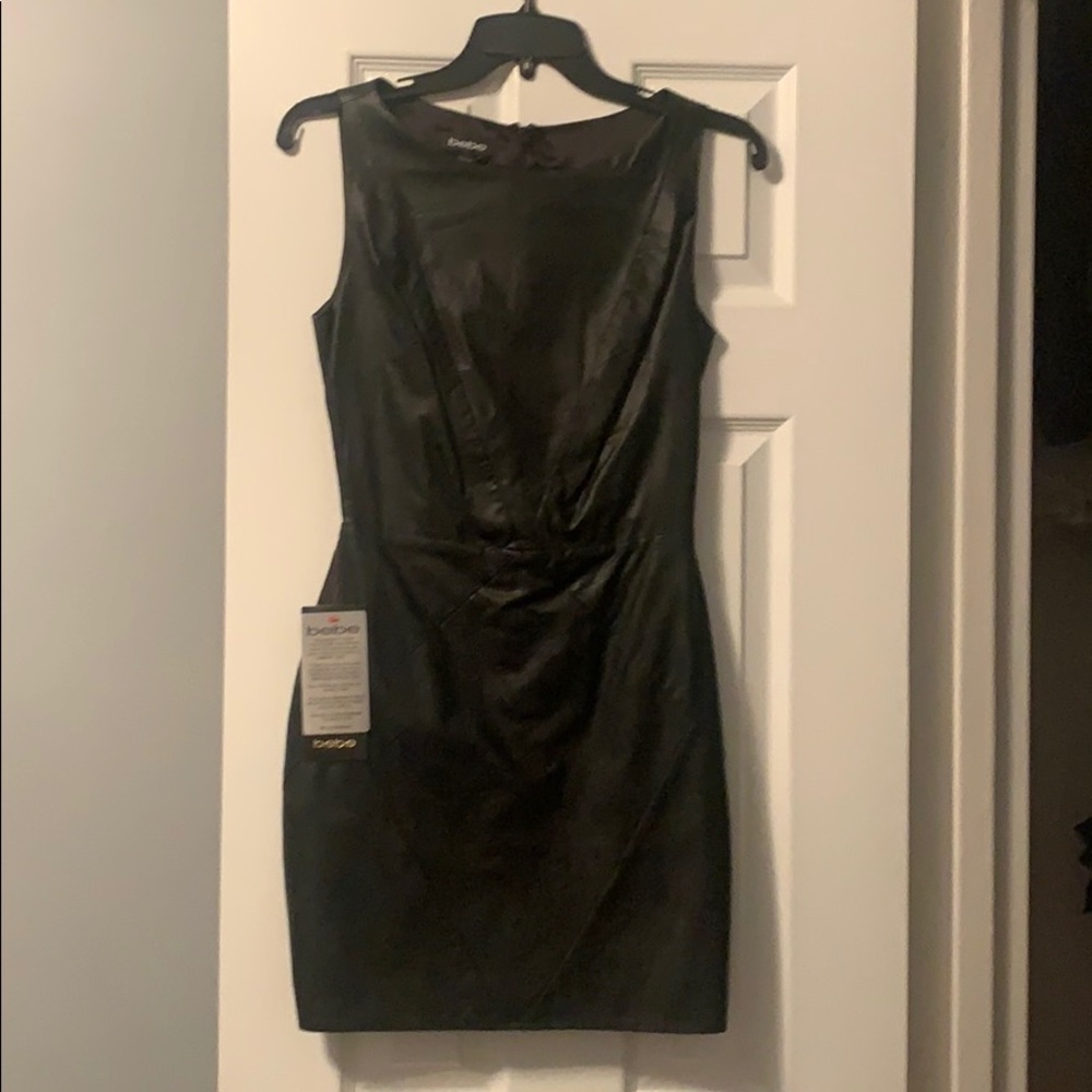 Black leather dress